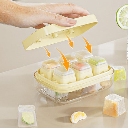 Mini bandeja de cubitos de hielo de 6 compartimentos, apta para contacto con alimentos y fácil de desmoldar