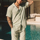Conjunto de camisa y pantalón corto de manga corta informal y moderno para hombre