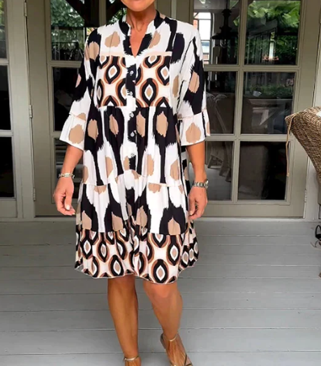 🔥VENTA🔥CALIENTE Vestido Plisado con Estampado Manchado