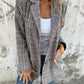 🍂Traje pequeño de cuadros de cuadros con cuello de solapa de otoño para ✈️mujer COMPRA 2 ENVÍOS✈️ GRATIS