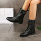🍂Botas ortopédicas de cuero con cremallera lateral y punta redonda para mujer