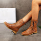 🍂Botas ortopédicas de cuero con cremallera lateral y punta redonda para mujer
