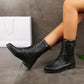 🍂Botas ortopédicas de cuero con cremallera lateral y punta redonda para mujer