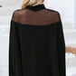 Blusa casual de mujer, de cuello alto y muciélago