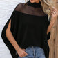 Blusa casual de mujer, de cuello alto y muciélago