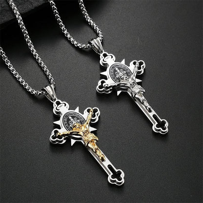 🙏 49% de descuento🙏en el colgante de poder de la Cruz de Protección de San Benito, collar