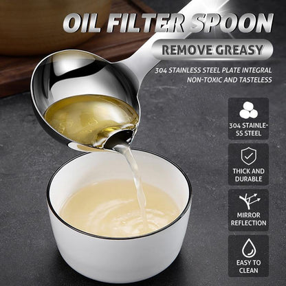 🥄 ¡Ahorra 50%! 🍳 Cuchara Separadora de Grasa – Colador, removedor de grasa y utensilio esencial de cocina ✨