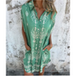💕¡Oferta especial! 💕 Vestido holgado de manga corta con estampado y bolsillos【50% OFF】