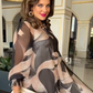 ✨👗 🎁 Novedades 2026 | 💥 50 % DE DESCUENTO Vestido Fluido Estampado de Cuello Redondo y Manga Larga – Elegancia Natural para Cada Día 🌸🍃