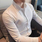 Camisa de negocios de alta elasticidad sin plancha para hombre