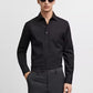 Camisa de negocios de alta elasticidad sin plancha para hombre