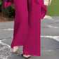 Encantador conjunto de camiseta irregular y pantalones de pierna ancha
