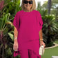 Encantador conjunto de camiseta irregular y pantalones de pierna ancha
