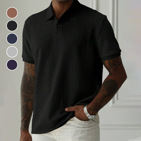 🔥Camiseta de solapa texturizada con flecos de trigo para hombre HOT SALE 🔥💨: ¡audaz, elegante y única! 👕