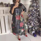 Vestido casual con cuello redondo estampado para mujer