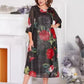 Vestido casual con cuello redondo estampado para mujer