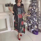 Vestido casual con cuello redondo estampado para mujer
