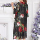 Vestido casual con cuello redondo estampado para mujer