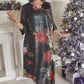 Vestido casual con cuello redondo estampado para mujer
