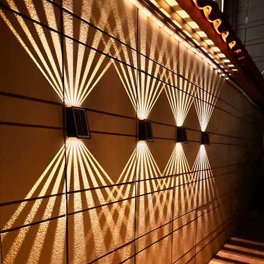 ⏳Time-limited Special⌛ Foco decorativo de pared solar de 4 LED impermeable para exteriores