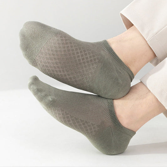 🔥Calcetines de malla de color sólido para hombre: transpirables y que absorben la humedad para mayor comodidad🌿 durante todo el día
