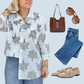 🍁Camisa✨ casual con estampado botánico para mujer