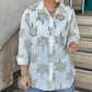 🍁Camisa✨ casual con estampado botánico para mujer