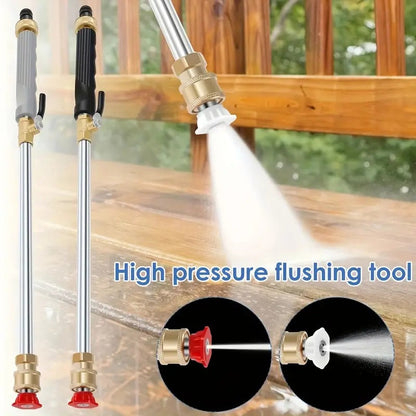 Pistola de agua a alta presión con 3 boquillas intercambiables - aleación de aluminio resistente