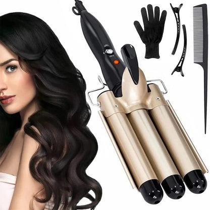 🔥Calenta oferta 49🎁% de descuento para rizar de 3 barriles con temperatura ajustable
