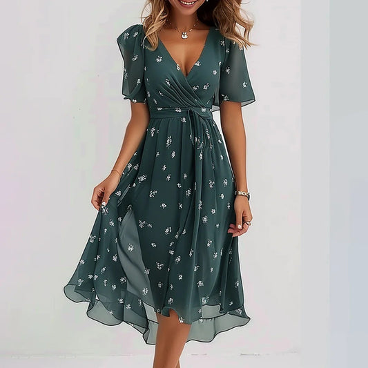 🔥 Oferta especial 50 % de descuento 💝✨ Vestido midi de manga corta edición especial