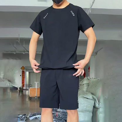 Fliwos® Conjunto de 2 piezas de camiseta casual ligera para hombre