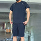 Fliwos® Conjunto de 2 piezas de camiseta casual ligera para hombre