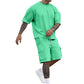Set de pantalones cortos casuales de camiseta corta para hombre