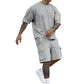 Set de pantalones cortos casuales de camiseta corta para hombre
