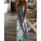 🔥2025 Venta🔥caliente Vestido largo sin mangas con cuello en V con estampado retro para mujer