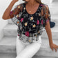 🌸Top de patchwork de malla estampada para mujer