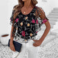 🌸Top de patchwork de malla estampada para mujer