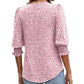🌞Venta caliente de verano 49% OFF - Blusas de manga 3/4 casuales elegantes para mujer con puños fruncidos