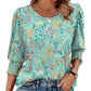 🌞Venta caliente de verano 49% OFF - Blusas de manga 3/4 casuales elegantes para mujer con puños fruncidos