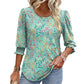 🌞Venta caliente de verano 49% OFF - Blusas de manga 3/4 casuales elegantes para mujer con puños fruncidos