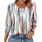 🌞Venta caliente de verano 49% OFF - Blusas de manga 3/4 casuales elegantes para mujer con puños fruncidos