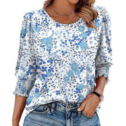 🌞Venta caliente de verano 49% OFF - Blusas de manga 3/4 casuales elegantes para mujer con puños fruncidos