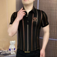 Camisetas de manga corta con solapa y cuello en V para hombre