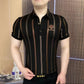 Camisetas de manga corta con solapa y cuello en V para hombre