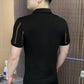 Camisetas de manga corta con solapa y cuello en V para hombre