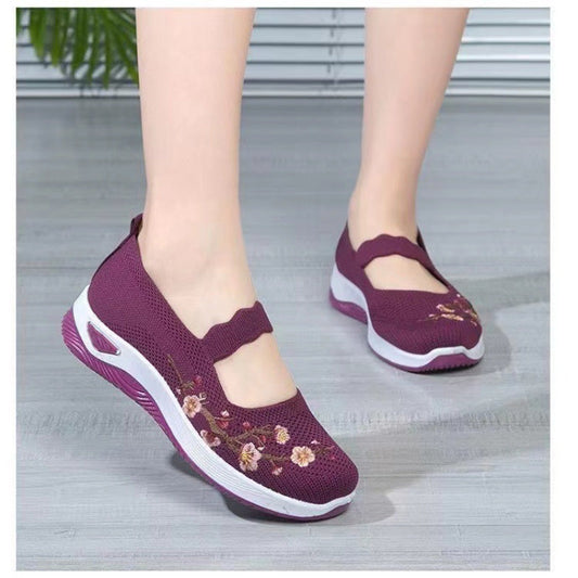 Zapatos casuales de tela transpirable de punto con suela suave