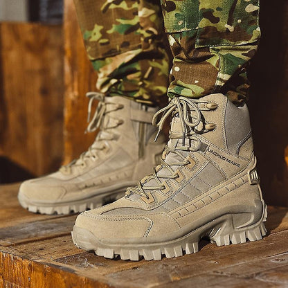 Botas de combate de trabajo antiperforación impermeables al aire libre para hombre Botas del ejército (mejora de la durabilidad)