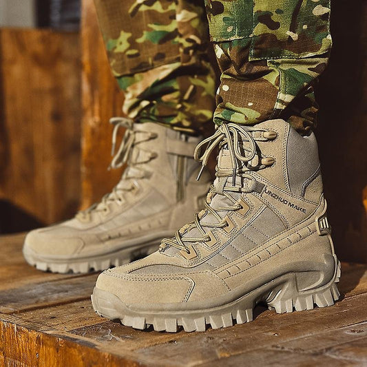 Botas de combate de trabajo antiperforación impermeables al aire libre para hombre Botas del ejército (mejora de la durabilidad)
