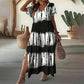 Vestido casual de mujer con escote en V y degradado