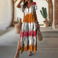 Vestido casual de mujer con escote en V y degradado